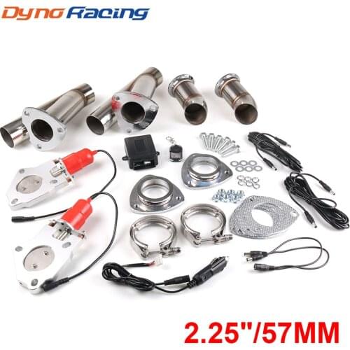 2.25'' 57mm Double Exhaust Control Valve With Remote Control Car Electric Exhaust Valve Cut outs Cutout kit Y Pipe