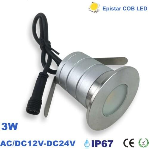 3W COB LED Underground Light IP67 Outdoor Walkway Sauare Ground Landscape SpotLight DC12V-24V 280Lm Inground Lamp 12pcs CE