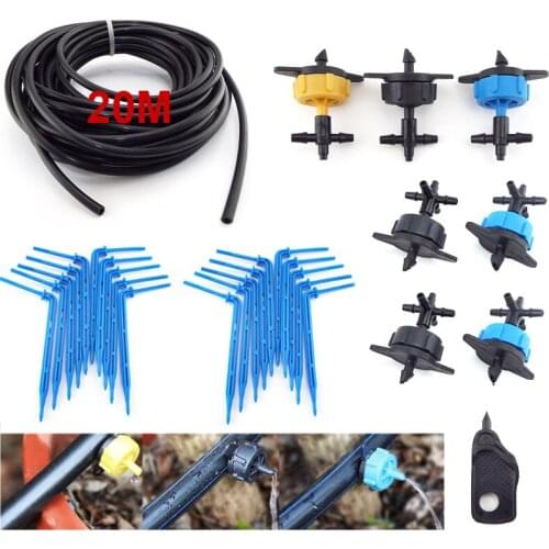 4-way 20M mirco water Drip Irrigation kit 2/4/8L Irrigation 35mm pvc tube hose Watering System Transmitter Arrow Kits Greenhouse