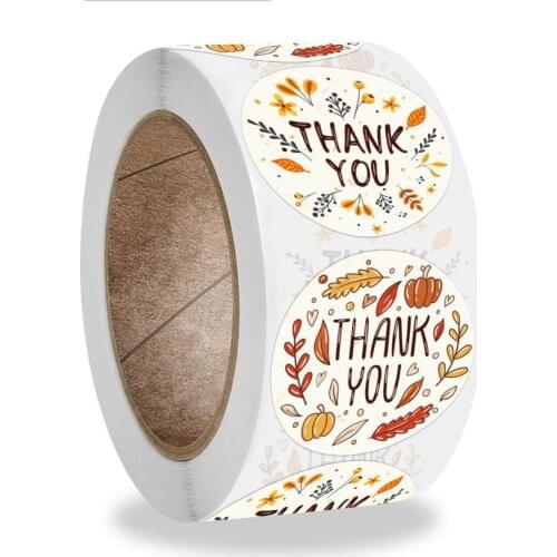 500pcs Autumn Flowers Thank You Sticker Labels For Bubble Mailers,gifts Bags, Envelopes, Packing Bag, Decorative Seal Stickers