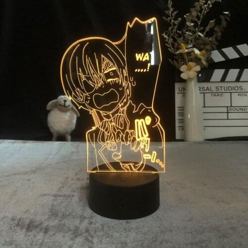 Acrylic 3D Desk Lamp Ciel Phantomhive Black Butle Rmote Control Night Light LED Baby Room Nursery Nightlight Anime Fans Kid Gift