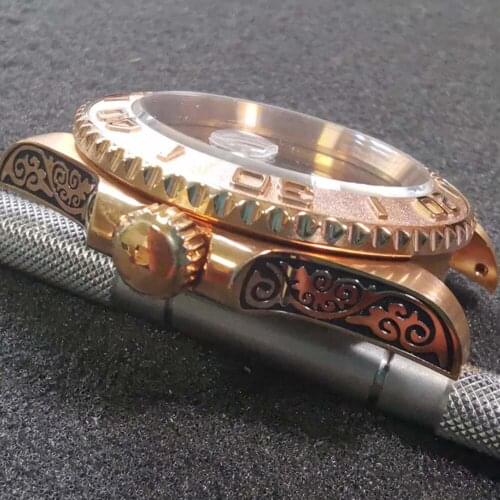 For NH35A Watch Movement Modification Accessories Vintage Tin Bronze 44MM Watch Case