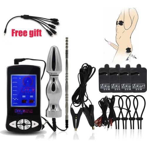 Electro Shock Anal Plug,Penis Plug,Cock Rings,Massage Pad,Nipple Clamps,Men Orgasm Masturbation Massager,Medical Themed Sex Toys