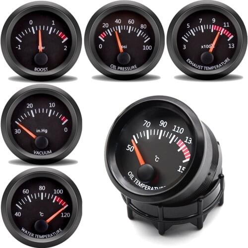 Auto Racing Gauge AFR Air Fuel Ratio Oil Water Temperature Gauge with Sensor Oil Press Gauge 52MM Voltmeter Boost Exhaust Temp