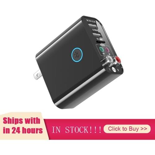 Bluetooth 5.0 Audio Adapter Wireless Audio Transmitter Receiver TF Card AUX USB Charger For Phone TV PC Headphones Home Stereo