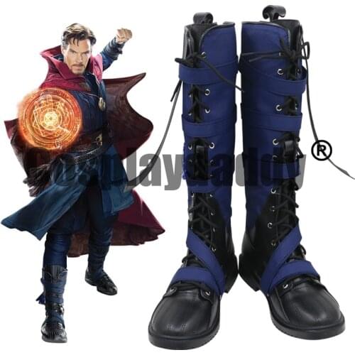 Doctor Strange Bleecker Street Magician Wizard Masters of the Mystic Arts Dr. Stephen Vincent Strange Cosplay Shoes Boots C006