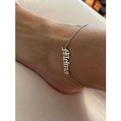 Personalized Custom Name Anklets For Women Gold Silver Color Stainless Steel Foot Chain Female Ankle Bracelet On The Leg Jewelry