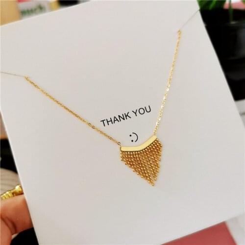 1 Piece Stainless Steel Tassel Heart Pendant Necklace For Women Gold Steel Chain Necklace Femme Unfade Trendy Neck Jewelry Gift