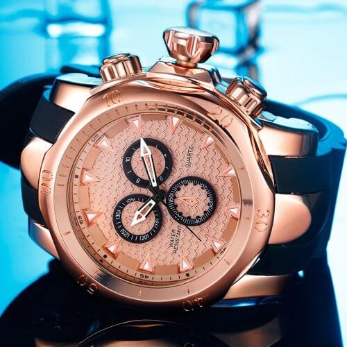 Hot Sport Quartz Mens Watches Big Dial 51mm Business Watch Luxury Steel Silicone Strap Chronograph AAA Clocks Relógio masculino