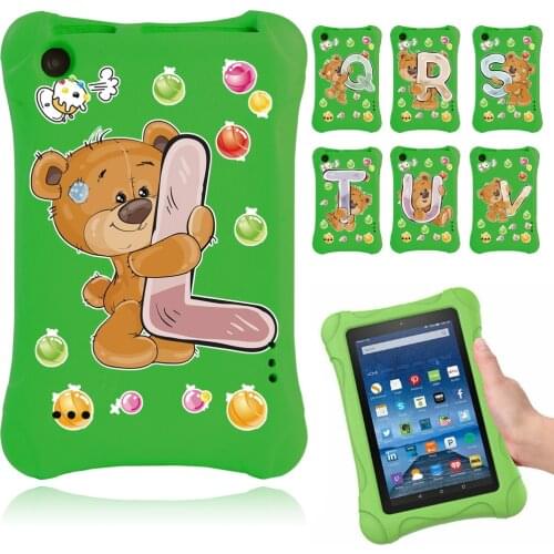 For Amazon Fire 7 (5th/7th/9th Gen) Kids Case Kawaii Pattern Thick Foam EVA Non-toxic Lightweight Tablet Cover+Free Stylus