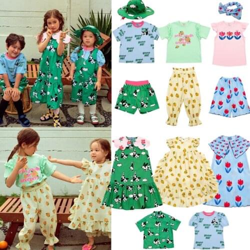 Kids T Shirts 2021 New Summer Bebe Girls Boys Cute Flower Print Short Sleeve T Shirts Baby Toddler Cotton Tops Clothes Tee