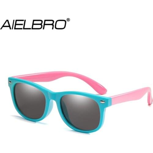 AIELBRO Kids Polarized Sunglasses TR90 Boys Girls Cycling Goggle Silicone Safety Glasses Gift For Children Baby Cycling Eyewear