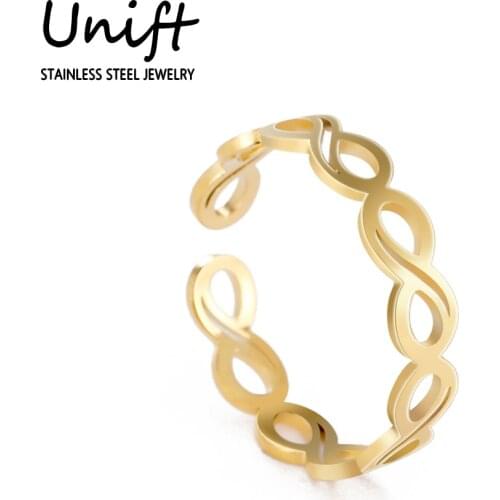 Unift Infinity Love Ring Adjustable Stainless Steel Couple Rings Forever Love Finger Ring Men Women Accessories Trendy Jewelry