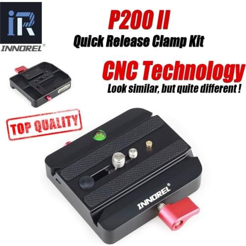 INNOREL Upgraded All CNC Process P200 II Quick Release Clamp Kit QR Plate Adapter For Manfrotto 501 500AH 701HDV 503HDV Q5 etc