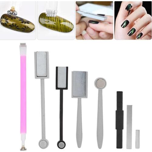 8pcs Professional Nail Polish Magnetic Stick UV Gel Polish Magnet Pen Manicure Tool Nail Art Pen Beauty Manicure Accessories