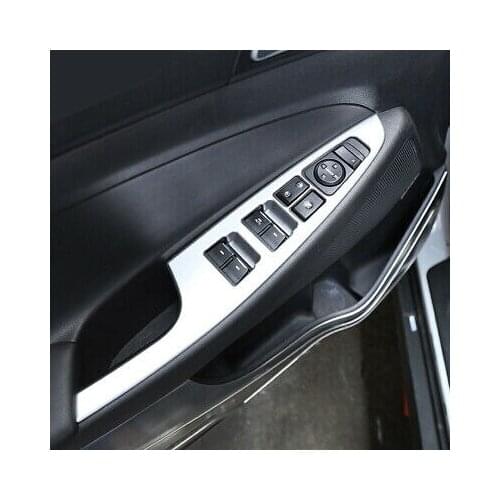 Matte Interior Door Armrest Window Lift Cover Trim 4pcs for Hyundai Tucson 16-20