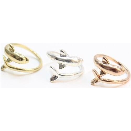 Fashion Animal ring lovely dolphins rings Marine life ring open shaped ring for women Gifts Cartoon animal pattern