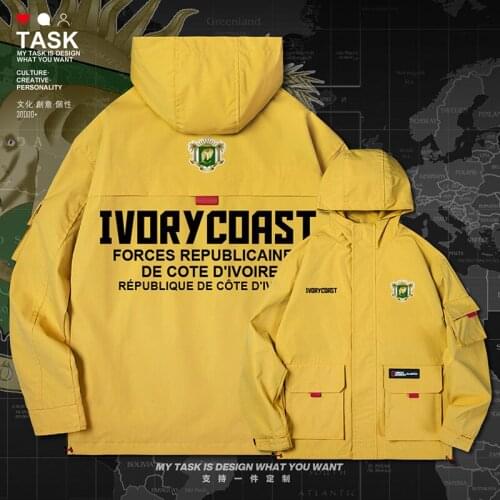 Cote d'Ivoire Ivory Coast CIV men jacket hooded Land Force logo army fan for men trench coat men Military mens autumn clothes