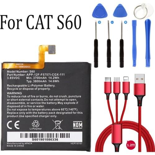 100% New 3800mAh for Caterpillar CAT S60 APP-12F-F57571-CGX-111 Battery +USB cable+toolkit