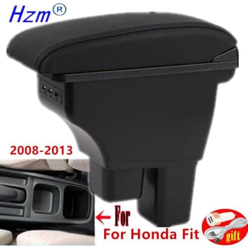 For Honda Fit Armrest For Honda Fit Jazz 2008 2009 2010 2011 2012 2013 Car Armrest box Retrofit parts Interior Storage box 3USB