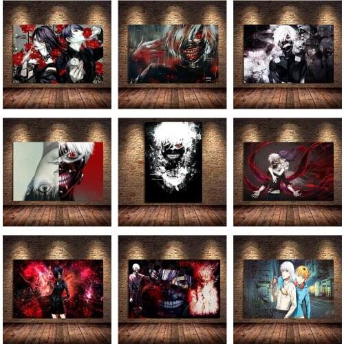 Tokyo Ghoul Anime Poster Canvas Painting HD Print Cuadros Art Wall Decoration Mural For Modern Home Living Room Decor No Fram