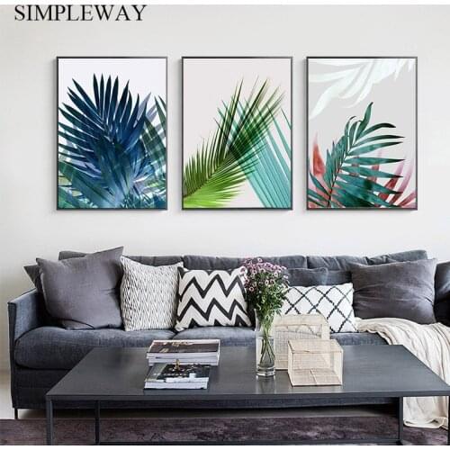 Tropical plant Poster Nordic Style Botanical Leaf Wall Art Canvas Print Scandinavian Picture Painting Modern Living Room Decor