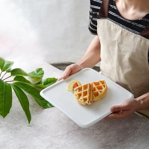 Simplicity Ceramic Storage Trays White Decorative Western Steak Dishes Dining Table Fruit Salad Plates Restaurant Serving Tray