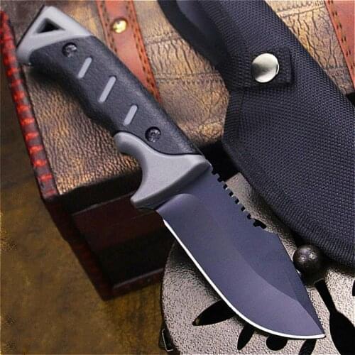 440A steel 58 HRC tactical straight knife, ABS outdoor hunting knife, jungle off-road outdoor adventure carrying knife