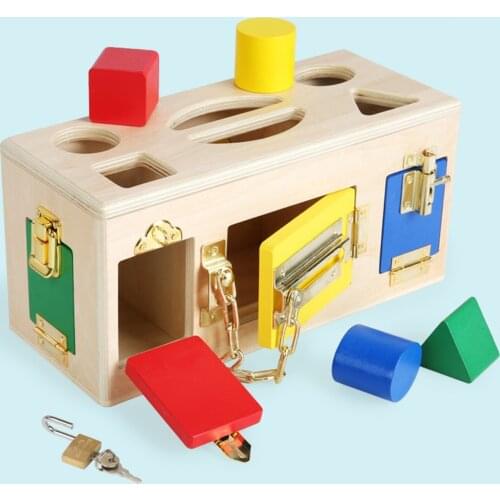 Montessori Colorful Lock Box Busy Board Early Educational Preschool Kids Toy