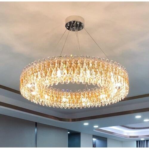 Light luxury chandelier postmodern living room chandelier simple light in the bedroom crystal lamp atmospheric restaurant lamps