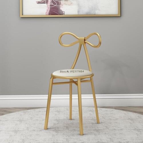 Light luxury makeup chair modern minimalist home back chair net red Nordic butterfly chair iron dressing stool chair 146