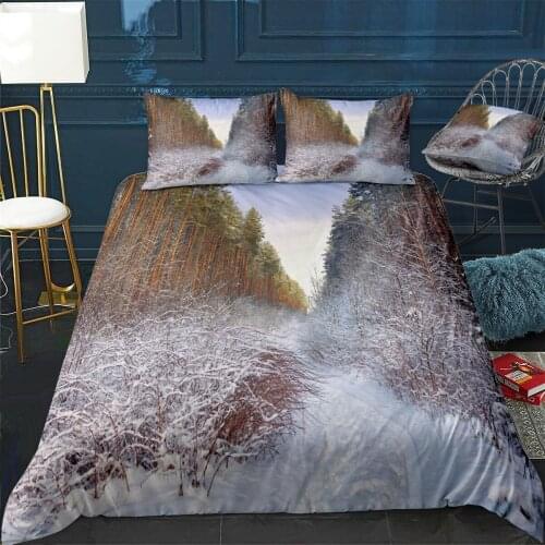 Background Bush Christmas Quilt Cover Pillowcase 3Piece Comforter Bedding Set With Pillow Case Single Double Duvet Cover