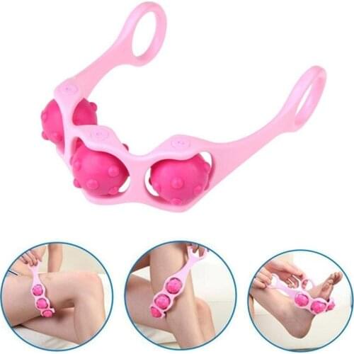 Health care mini roller massager three ball roller slimming leg calf foot neck massager spa women female massage belt
