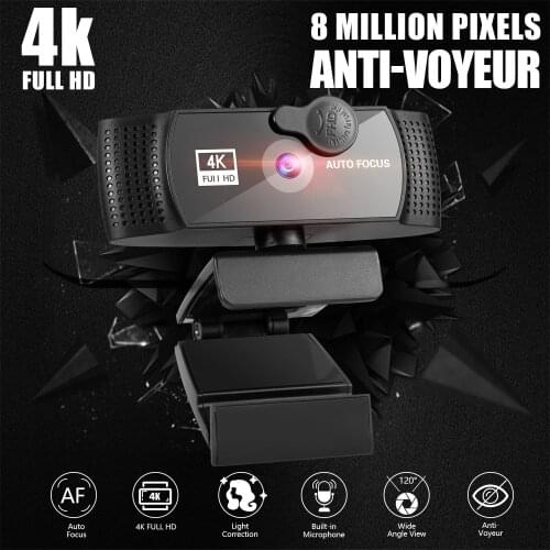 Webcam 8K 4K Autofoucs Web Camera 1080P Computer USB Webcams 2K Full WebCamera With Microphone Privacy Cover For Youtobe