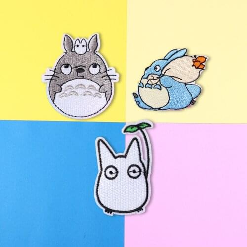 Japanese anime cure Totoro Patch Embroidered Patches For Clothing Iron On Appliques For Shoes Bags Badges