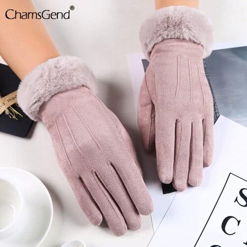 2021 New Arrival Winter Gloves Women Touch Screen Windproof Warm Plus Velvet Thicken Warm Gloves Female Elastic Mittens