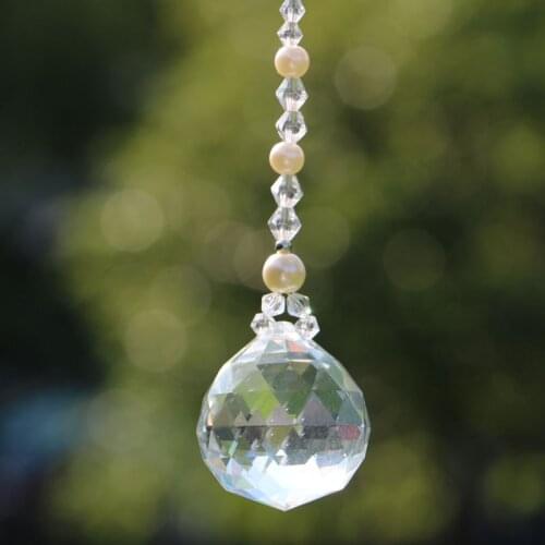 1PCS Garland Chakra Spectra Hanging Rainbow Crystal Suncatcher Ball Prism Pendant Wedding Car Decor