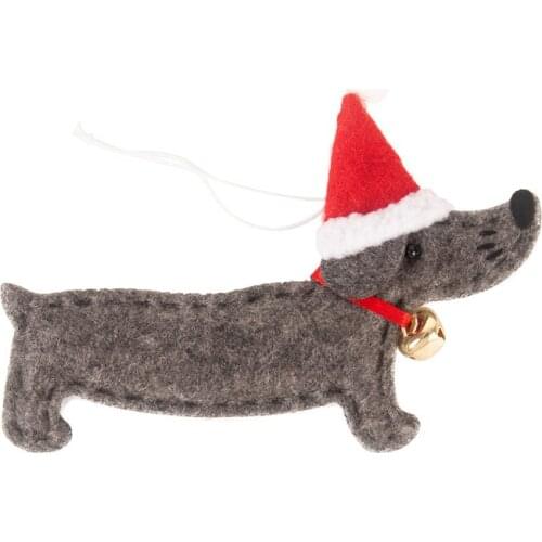 1pc Christmas Tree Dachshund Shape Pendant Hanging Decoration Ornament Window Pendant Cute Home Xmas Ornament Decoration