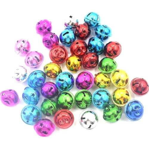 10pcs Colorful Iron Metal 24*20mm Jingle Bell Christmas Decoration Pet Pendants Key DIY Crafts Handmade Accessories