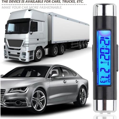 2 in 1 Car Digital LCD Clock/Temperature Display Electronic Clock Thermometer cars