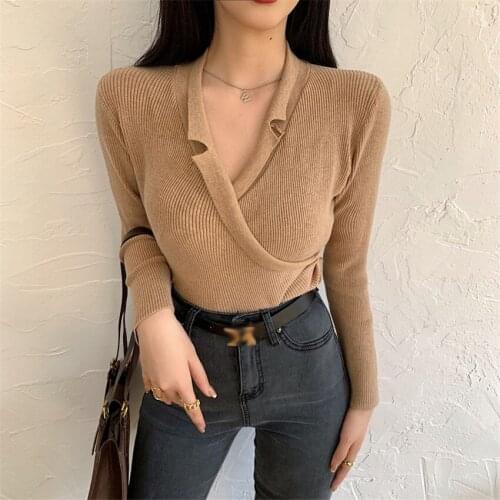 2021 Autumn Clothes Women Designer Sweater Winter Knitted Sweaters Undershirt Pull Femme Korean Fashion Jumper