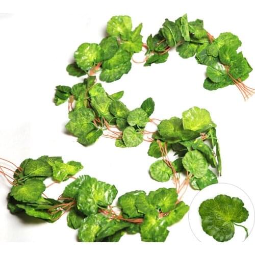 5 Pcs 1 package Garden Decor Silk Artificial Plant Vines Silk Grape Leaves Simulation Flower Rattan Home Wedding Decor