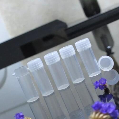 50pcs White Cap 5g Clear Volume Plastic Sample Bottle 5ML Small Bottle Vial Storage Contain Small Bottle Vial Seal Bottle pots