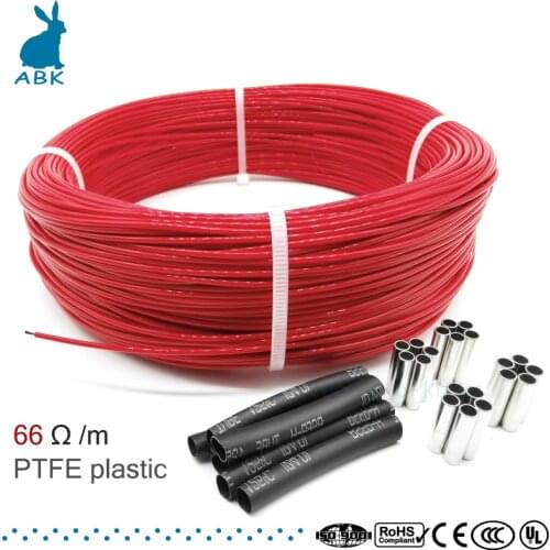 66ohm 6k PTFE flame retardant carbon fiber heating cable heating wire DIY special heating cable for heating supplies