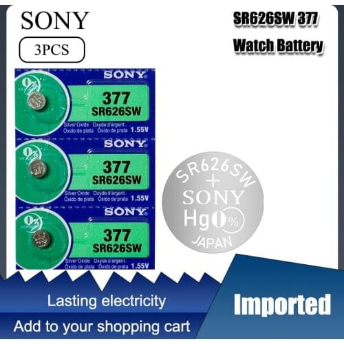 3pcs LONG LASTING 377 SR626SW SR626 AG4 Watch Battery ButtoLatest silver oxide watch battery for watch