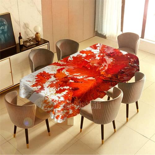 Watercolor Maple Leaf Forest Abstract Beauty Barbecue Picnic Home Party Table Cloth