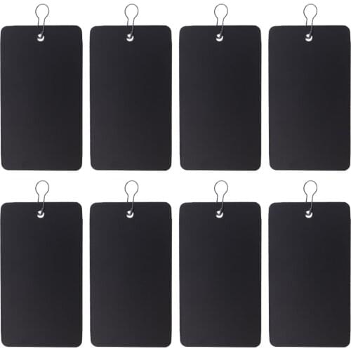 200pcs Plastic Hanging Tags Iron Gourd Pin Set Waterproof PVC ID Card Holder for Office 100pcs Tag, 100pcs Pin, Black A50