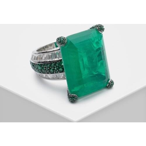 Amorita boutique Full drill design square fashion ring