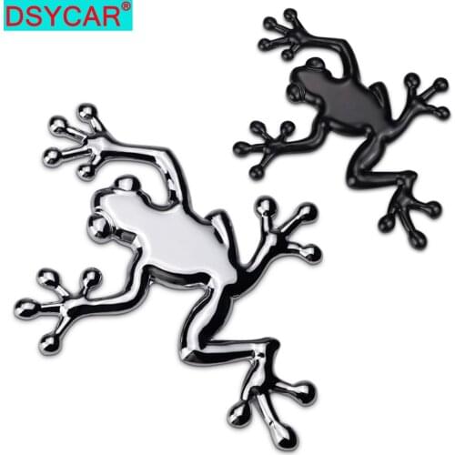 DSYCAR 1Pcs Fashion 3D Metal Car Decoration Metal Frog Adhesive Car Badge Emblem Sticker for Universal Car Moto Bike Car Styling