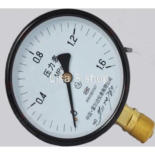 Water Oil Hydraulic Air Pressure Gauge Universal GaugeM20*1.5 150mm Dia 0-1.6Mpa